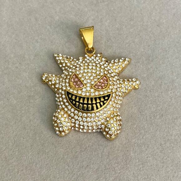 Brand New- Iced GENGAR Pokémon Pendant Medium- Gold - Picture 2 of 9